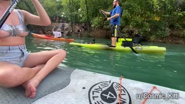 letting it all hang out while i paddle board!