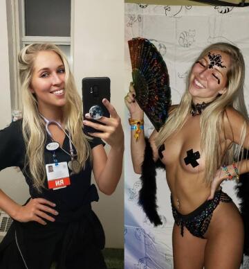 nurse by day, raver by night.