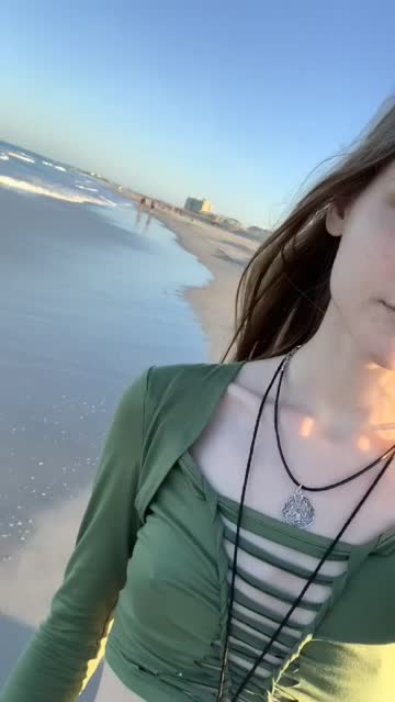 couldn’t resist flashing my tits on the beach