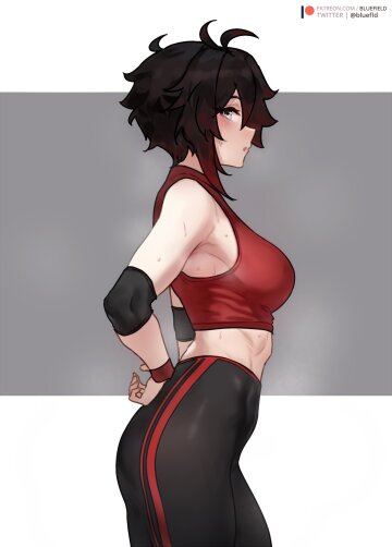 ruby finishes her workout [bluefield]