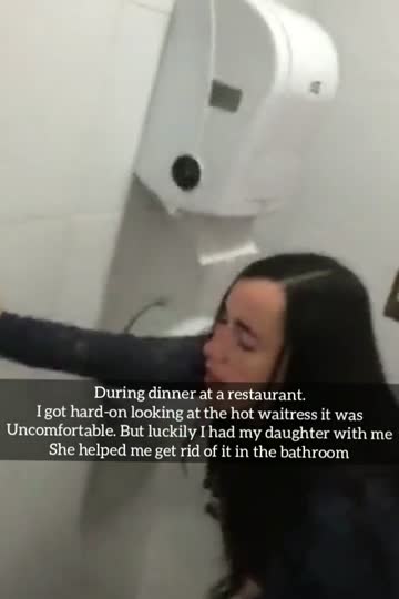 dad and daughter in restaurant