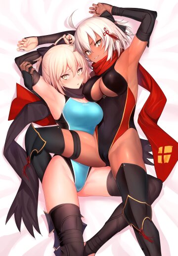okita and okita alter in competition swimsuits (ulrich)