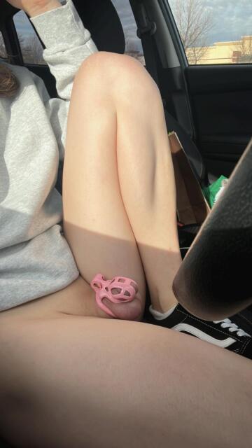 slightly embarrassing having a cage bulge in public