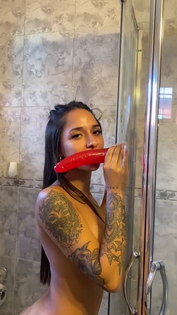 horny latina eager to gag on cock
