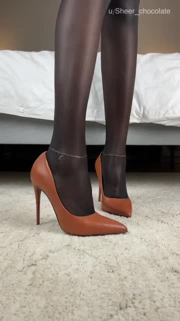 classy stilettos with black nylons