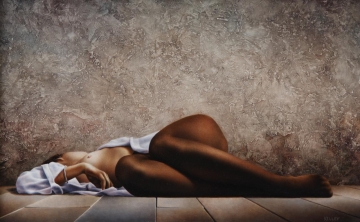 girl reclining on floor by paul kelley, 2013