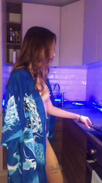 dad has no idea that i'm doing this in the kitchen