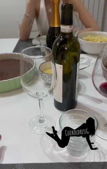 dinner at my place: after checking cucky completed his chores for the day, i make him cook completely naked while i relax on the couch. while he sets the table he also has to keep my wine glass full. after serving me dinner he can finally sit down and eat, obviously wearing nothing but his cage! 🍷🔐