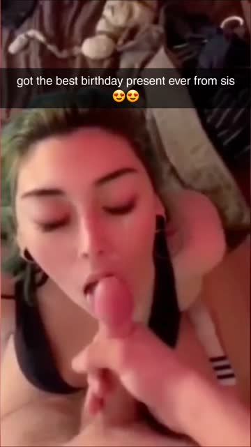 sis let's brother cum on her for 18th birthday