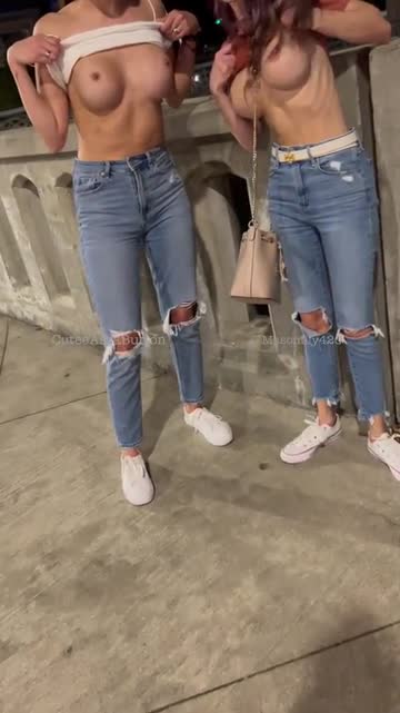 just 2 girls pretending to be up to no good