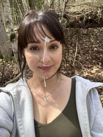 had to walk all the way back to my car with a face full of cum