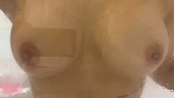 my tits pressed up against the shower glass