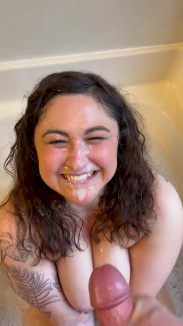 a monster facial in the bath tub