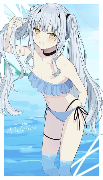 twin tail swimsuit melusine [by @tick01058979]