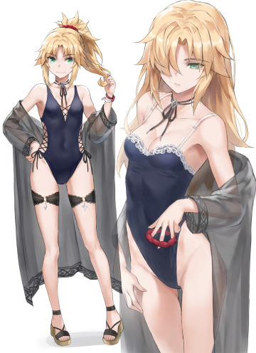 navy swimsuit mordred by tonee
