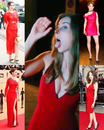 alison brie in red dresses