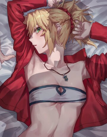 pushing mordred onto the bed (tesin)