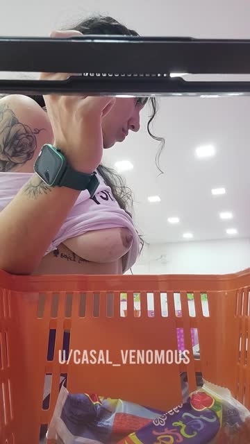 shopping ice cream and flashing tits