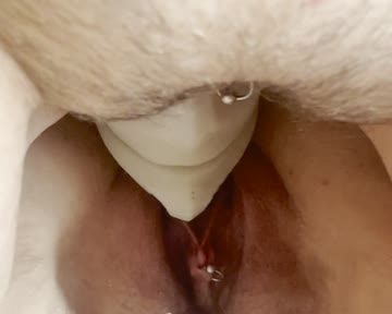pierced slut loves dildos