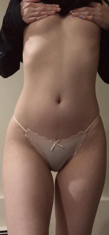 itty bitty string bikini anyone? ;) doesn't leave much to the imagination, does it? [selling] custom panty orders! free shipping within the [us] cum order!