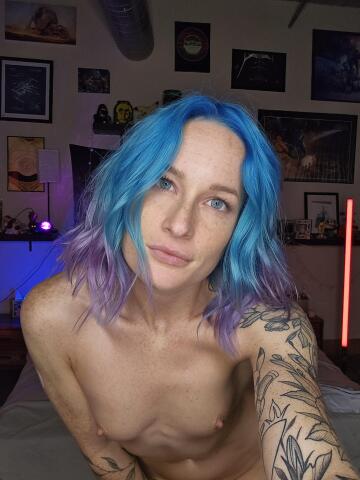 are guys into neon haired girls with small tits? 😉