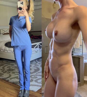 naughty milf nurse who loves to take care of “hard” problems