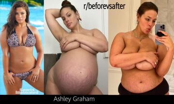 ashley graham before, during and after pregnancy