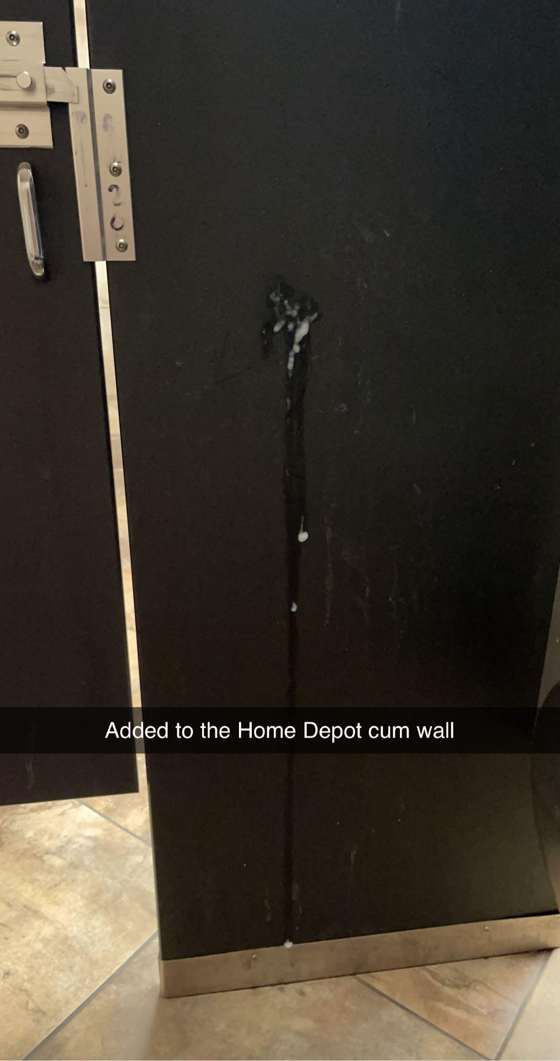 Proof Cum in a Home Depot bathroom stall