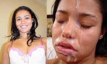 she looked happier before she got used as a cum dumpster