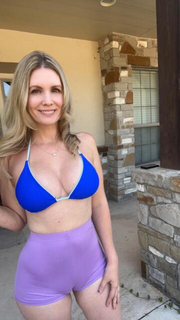 sexy in a blue bikini