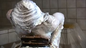a creamy leila hazlett destroys a gorgeous chocolate cake
