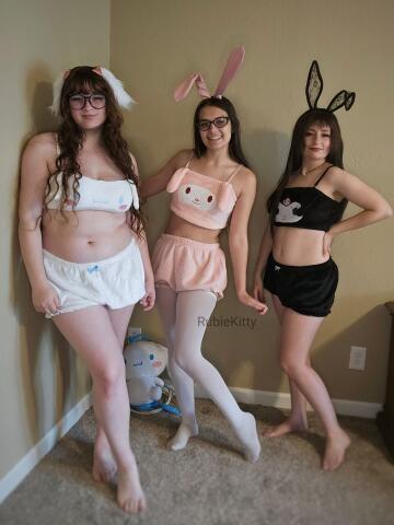 we'll be your slutty bunnys😉