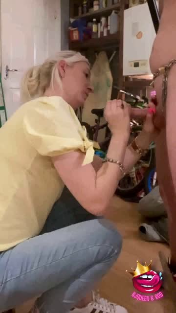 unlocked him, ruined his orgasm and slapped the cum out of his cock