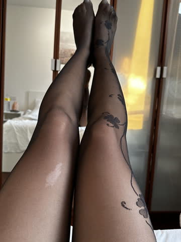 long legs wrapped in soft stockings f19