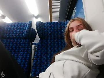 cumming in a train