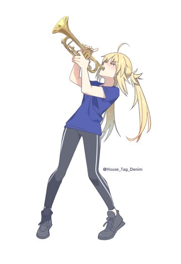 castoria playing trumpet