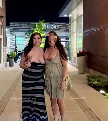 showing off our tits in public