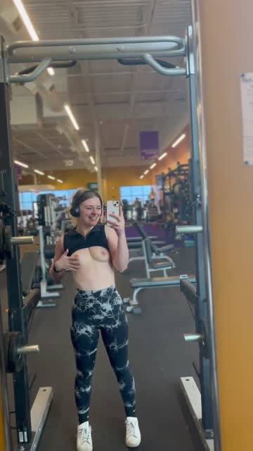 topless in the gym ;)
