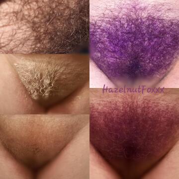 dyed my pubes a vibrant shade of purple to match my purple/pink hair.