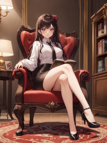 reading in her study