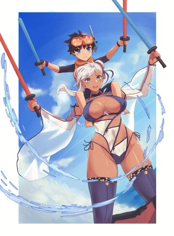 mama musashi and her son iori during summer by @reiju_jaeger