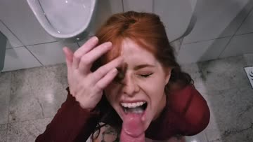 redhead bathroom facial