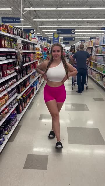 showing off my big boobs at the grocery store ;)