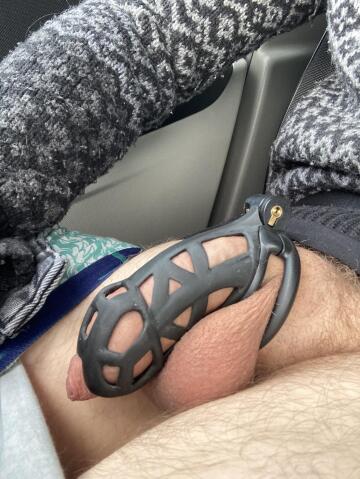 checking in - first day at work in chastity