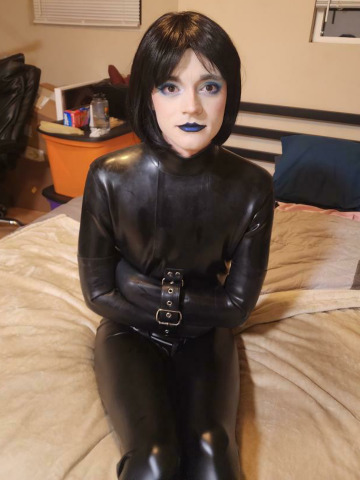 me in my rubber straitjacket