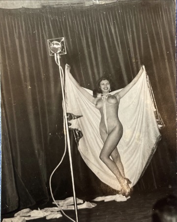 1945 unknown performer, taken on neopham green royal air force station. wife’s great uncle served in europe in the 40’s. nsfw