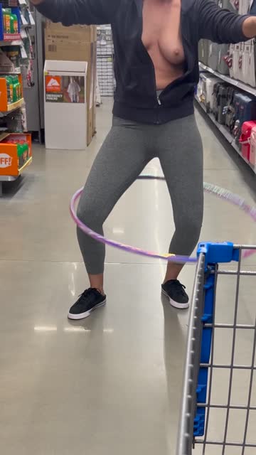 dared to hoola hoop at walmart, but i’m not the best hoola hooper… [f]