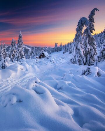 winter in the low tatras mountain range, central slovakia.