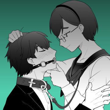 how i want my boy leashed and collared up after i had a long day at school 💜