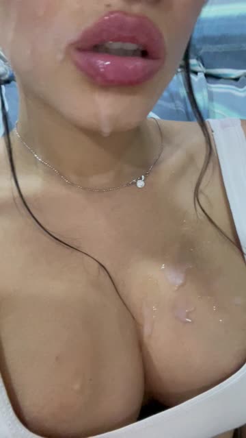 face full of milk after a great fuck